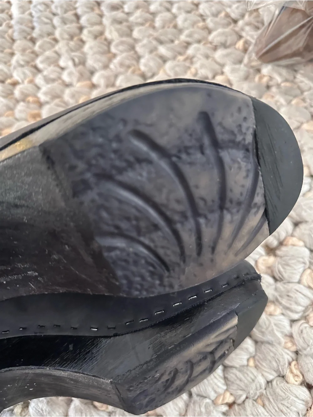 No 6 black and black 5 inch clog boot size 38